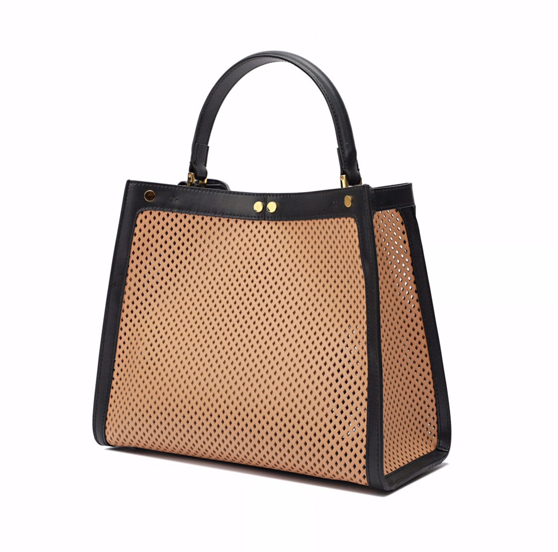 Full-grain Smooth Leather Perforated Tote – Tiffany & Fred Paris