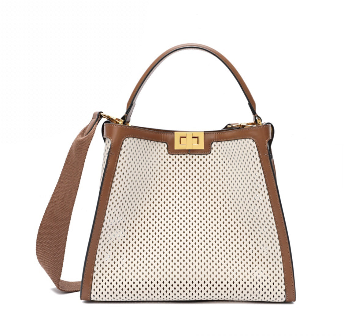 Full-grain Smooth Leather Perforated Tote