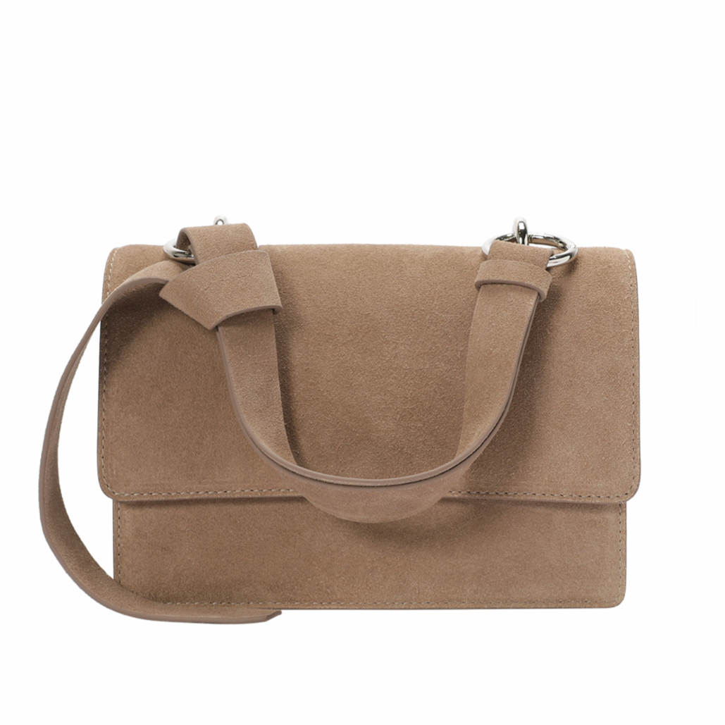 Suede Structured Shoulder/ Messenger Bag