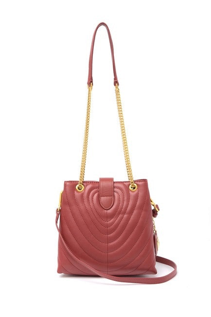 Quilted Leather Heart Strap Tote