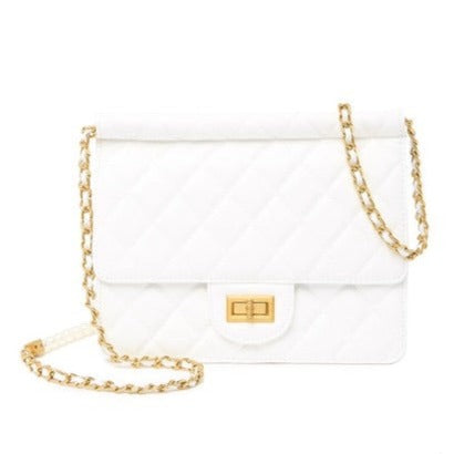 Faux Pearl Embellished Quilted Lambskin Crossbody Bag – Tiffany & Fred Paris