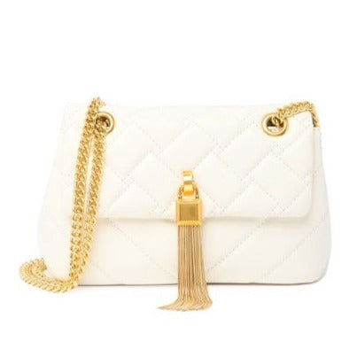 Quilted Lambskin Tassel Crossbody Bag