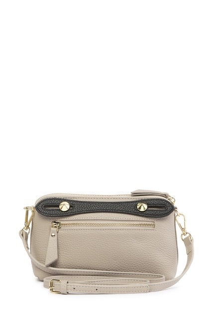 Two-Tone Leather Shoulder Bag