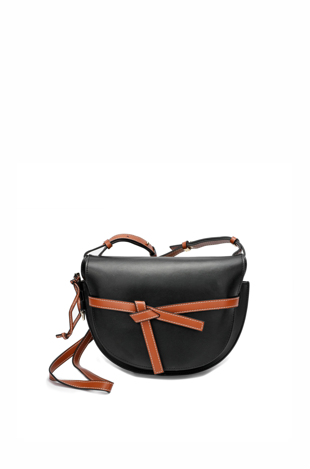 Semi-circle Bow-detailed Flap Messenger/ Shoulder Bag